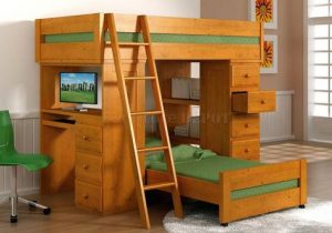 Bunk Bed With Desk Saves Cabin And Tiny House Space Sheds